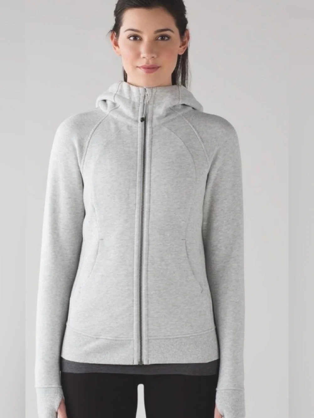 Lululemon Scuba Hoodie IV Heathered Vapor / Vapor size 12 VGUC
